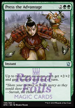 Press the Advantage 4x FOIL DTK MTG Dragons of Tarkir Uncommon MINT green - Image 1