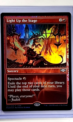 MTG Magic the Gathering FNM Friday Night Magic Promo Foil 107 Light Up the Stage - Image 1