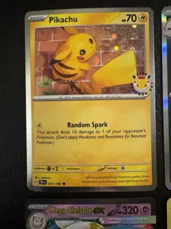 Pokemon TCG Pikachu Gengar Mega Clefable Radiant Charjabug 4 Holo Cards - Image 2