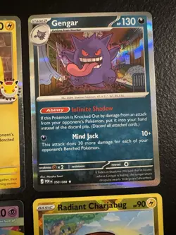 Pokemon TCG Pikachu Gengar Mega Clefable Radiant Charjabug 4 Holo Cards - Image 3