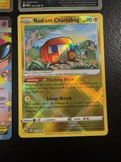 Pokemon TCG Pikachu Gengar Mega Clefable Radiant Charjabug 4 Holo Cards - Image 4