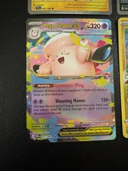 Pokemon TCG Pikachu Gengar Mega Clefable Radiant Charjabug 4 Holo Cards - Image 5