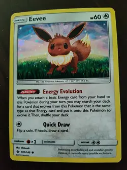 Pokemon Card Eevee 101/149 Common Card - NM Condition - Sun&Moon-Collectible - Image 1
