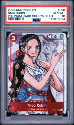 PSA 10 NICO ROBIN 008 PREMIUM CARD COLLECTION 25TH EDITION ENGLISH ONE PIECE 😍 - Image 1