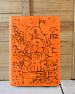 Pokemon Laser Engraved Trading Card Binder Gen 1 Starters (Made To Order) - Image 2