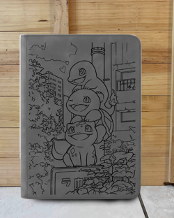 Pokemon Laser Engraved Trading Card Binder Gen 1 Starters (Made To Order) - Image 3