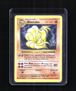 Pokemon TCG Ninetales Base Set (Shadowless) 12/102 Holo Rare HP - Image 1