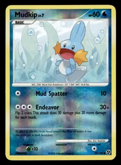 Mudkip 80/106 Common Great Encounters Pokemon Reverse Holo Lightly Played - Image 1
