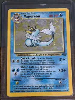 Pokemon TCG Vaporeon 12/64 Jungle Holo Rare NM - Image 1