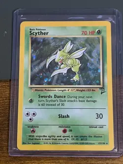 Pokemon TCG Scyther Base Set 2 17/130 Holo Unlimited Holo Rare - Image 1