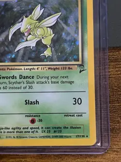 Pokemon TCG Scyther Base Set 2 17/130 Holo Unlimited Holo Rare - Image 4