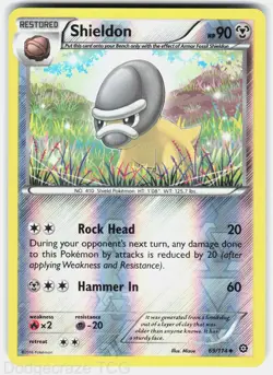 Shieldon 69/114 Uncommon Steam Siege Pokemon Reverse Holo NM - Image 1
