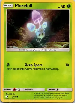 Morelull 3/18 Common Detective Pikachu Pokemon Holo NM - Image 1