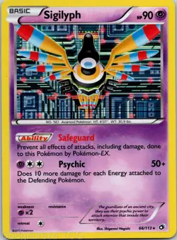 Sigilyph 66/113 Holo Rare Legendary Treasures Pokemon LP - Image 1