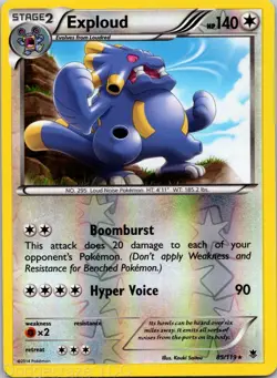 Exploud 85/119 Rare Phantom Forces Pokemon Reverse Holo NM - Image 1