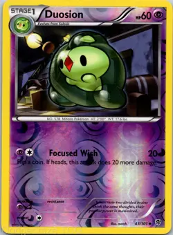 Duosion 43/101 Uncommon Plasma Blast Pokemon Reverse Holo LP - Image 1