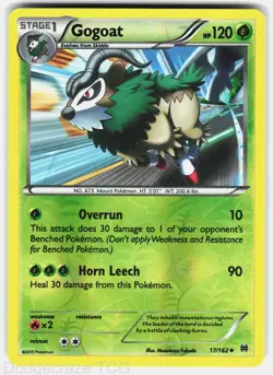 Gogoat 17/162 Uncommon BREAKthrough Pokemon Reverse Holo NM - Image 1