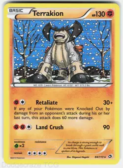 Terrakion 84/113 Holo Holo Rare Legendary Treasures Pokemon Holo NM - Image 1