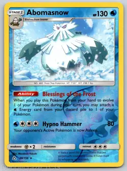 Abomasnow 38/156 Rare Ultra Prism Pokemon Reverse Holo NM - Image 1