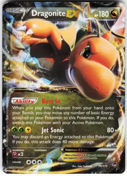 Dragonite EX 74/111 Pokemon XY - Furious Fists Holo Ultra Rare HP/DMG - Image 1