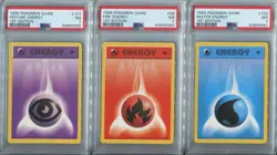 1999 POKEMON GAME 1ST ED Lot of (3) all PSA 7 Energy.Fire Water Psychic - Image 1