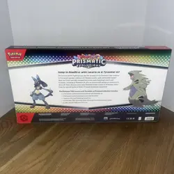 Pokemon Scarlet&Violet Prismatic Evolutions Lucario & Tyranitar Premium Sealed - Image 2