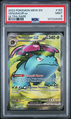 2023 POKEMON MEW EN-151 ULTRA RARE #182 VENUSAUR EX PSA 9 MINT - Image 1