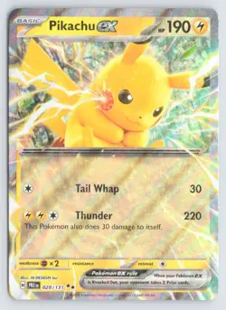 Pikachu ex - 028/131 028/131 Pokemon SV: Prismatic Evolutions Double Rare NM - Image 1