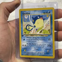 Qwilfish 49/64 Neo Revelation Pokemon TCG 1st Edition Pokemon Nintendo LP+ Vtg - Image 2