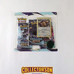 Pokemon Sword & Shield: Chilling Reign 3-Booster Pack Blister Eevee promo 820650808500 - Image 1