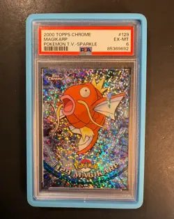 2000 TOPPS CHROME SERIES 2 MAGIKARP SPARKLE #129 PSA 6 HOLO RARE POKEMON CARD - Image 1