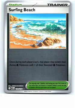 SURFING BEACH 129/132 MEGA EVOLUTION REVERSE HOLO POKEMON UNCOMMON - Image 1