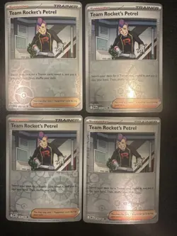 Pokemon REVERSE HOLO x4 Destined Rivals Team Rocket's Petrel 176/182 x4 Playset - Image 1