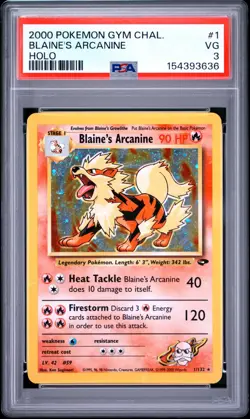 Pokemon TCG Pokemon Blaine's Arcanine Arcanine Holo Rare Holo PSA 3 - Image 1