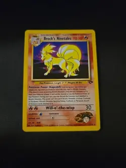 Pokemon TCG Brock's Ninetales Unlimited Holo Rare LpMp Gym Challenge 3/132 Swirl - Image 3
