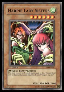 Harpie Lady Sisters SD8-EN007 1st Edition Lord of the Storm Yu-Gi-Oh - Image 1