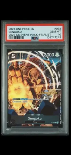 2024 ONE PIECE CHAMP 2023 EVENT PACK FINALIST #032 SENGOKU PSA 10 - Image 1