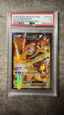 Pokemon TCG Charizard EX Black Star Full Art Holo Promo Card #XY121 PSA 5 - Image 1