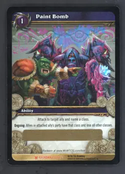 WOW World Of Warcraft Loot Card Paint Bomb Unscratched Lot Of 2 U/P NrMt/Mt - Image 1