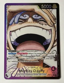 2024 One Piece Monkey D. Luffy (Alt Art Leader) Gear 5 Card English #OP09-061 - Image 1