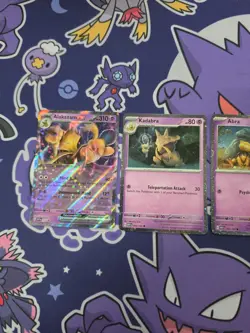 Pokemon 151 ALAKAZAM EX SVP 050 - Holo Promo Card With Kadabra and Abra COMBO! - Image 2