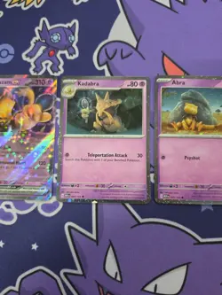 Pokemon 151 ALAKAZAM EX SVP 050 - Holo Promo Card With Kadabra and Abra COMBO! - Image 4