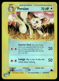 Pokemon Cards Persian 42/144 Reverse Holo Skyridge Uncommon NM - Image 1
