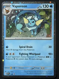 DOUBLE SWIRL 🌀 Vaporeon 168 Promo Pokemon Card Scarlet Violet Black Star NM - Image 1