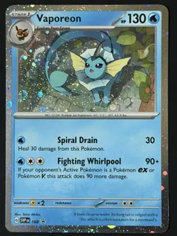 DOUBLE SWIRL 🌀 Vaporeon 168 Promo Pokemon Card Scarlet Violet Black Star NM - Image 2