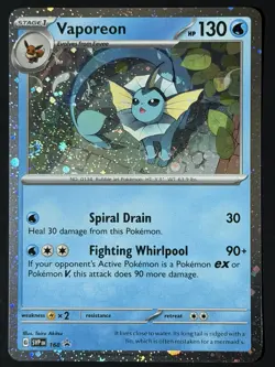 DOUBLE SWIRL 🌀 Vaporeon 168 Promo Pokemon Card Scarlet Violet Black Star NM - Image 3