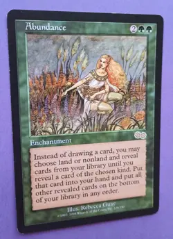 Magic the Gathering MTG Urza's Saga ABUNDANCE Rare LP/EX 1998 NICE! - Image 1