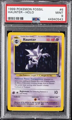 1999 POKEMON FOSSIL #6 HAUNTER-HOLO PSA 9 - Image 1