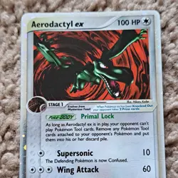 Pokemon TCG Aerodactyl ex 94/100 EX Sandstorm Holo Ultra Rare 100 HP - Image 1