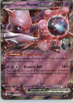 Team Rocket's Mewtwo ex 081/182 Double Rare Destined Rivals Pokemon Near Mint - Image 1